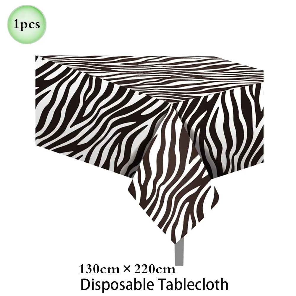 1 Satz Wald Tier Leopard Tiger Druck Platte Tischdecke Servietten Wald Banner Dschungel Safari wild eine Geburtstags feier Dekoration – Detail 22