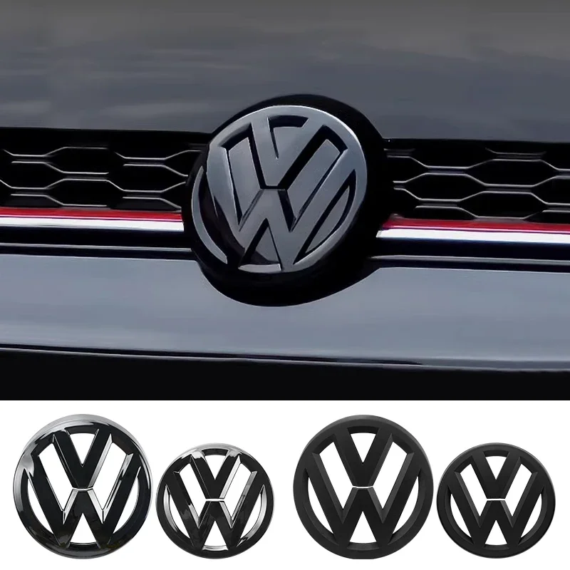 Auto Nero Lucido Griglia Anteriore Distintivi Baule Posteriore Emblema Coperchio Coperture Logo Adesivo Per VW Volkswagen GOLF 6