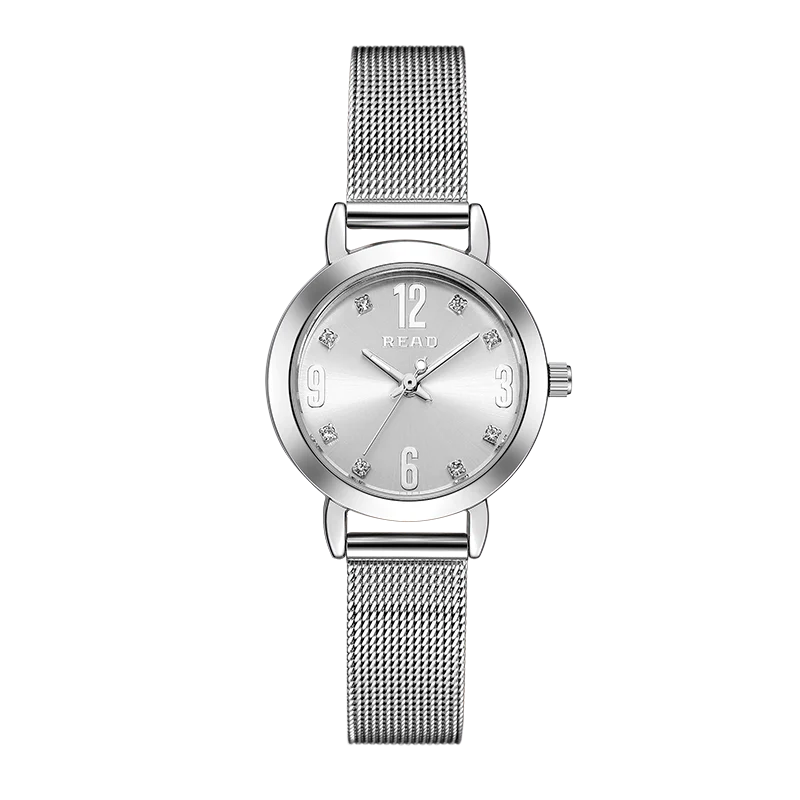 READ Women Simple Dial Quartz Wrist Watch | Silver Stainless Steel Mesh Band | 30M Water Resistant Analog Ladies Watch
