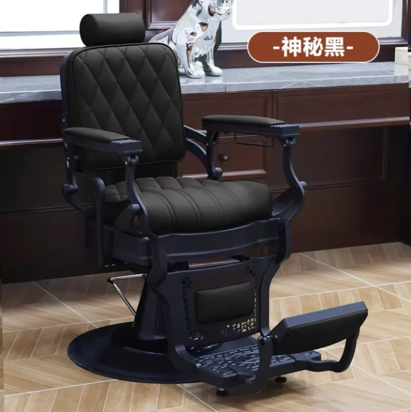 

Nail Salon Furniture Chair Hair Stylist Needle Vanity Barberchair Barber Wash Chairs Cutting Sillas De Barberia Luxury Golden