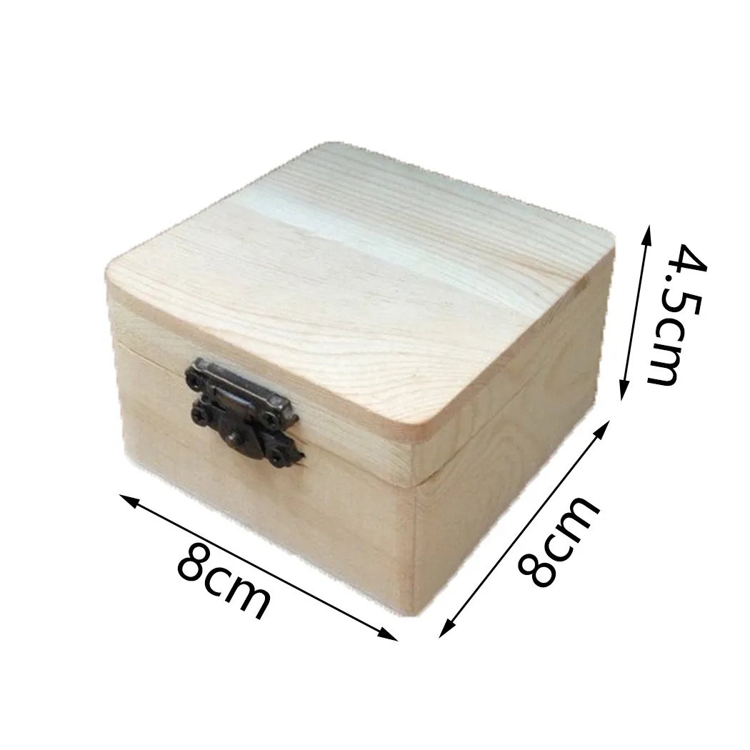 1pc Plain Natural Wooden Storage Box Gift Box Packing Box Wooden Gift Natural Handmade Smooth Home Storage Organization