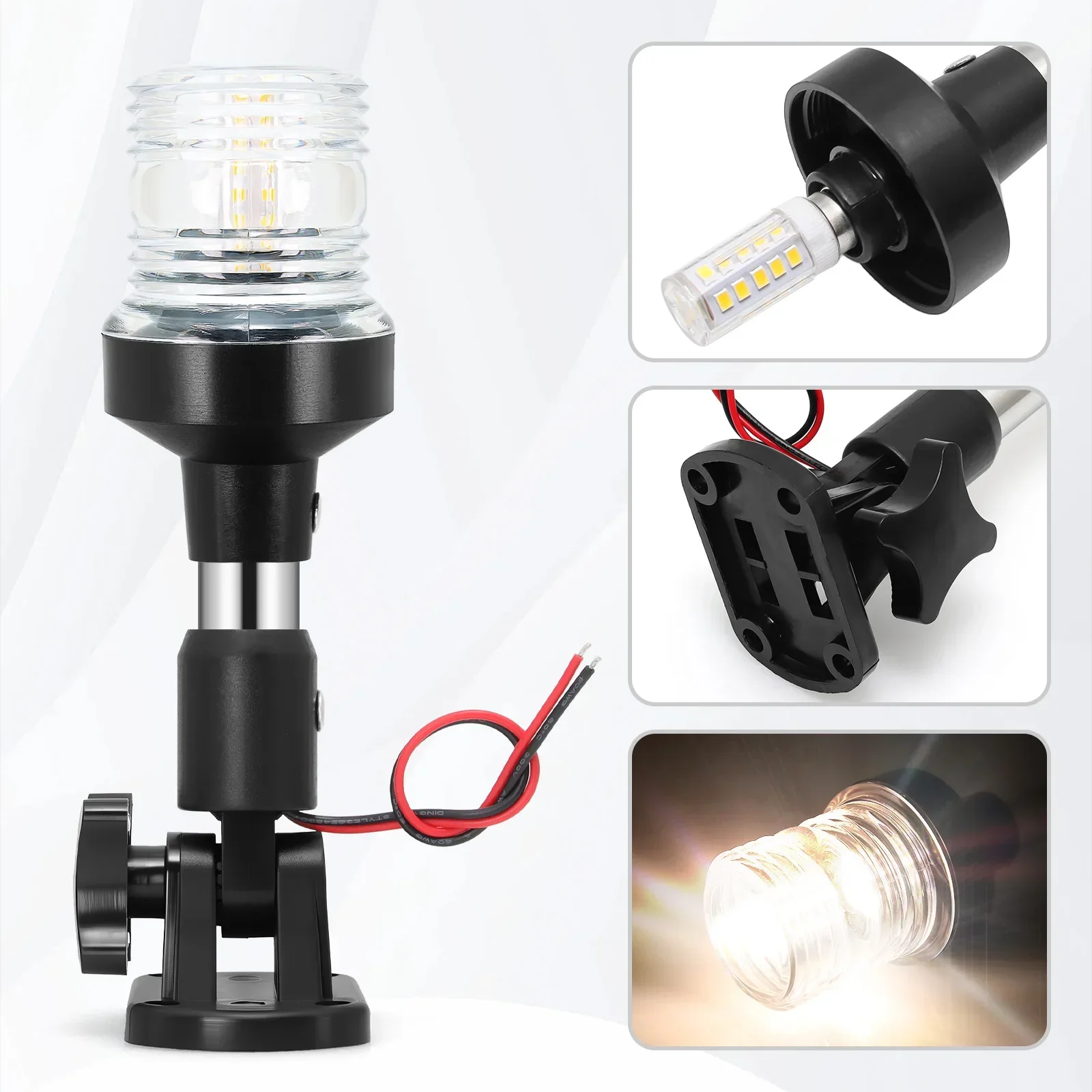 AD 12-24 فولت ضوء الملاحة 6 بوصة-12 بوصة LED أضعاف أسفل مرساة ضوء الإبحار مصباح إشارة ل مركبة بحرية يخت الملحقات