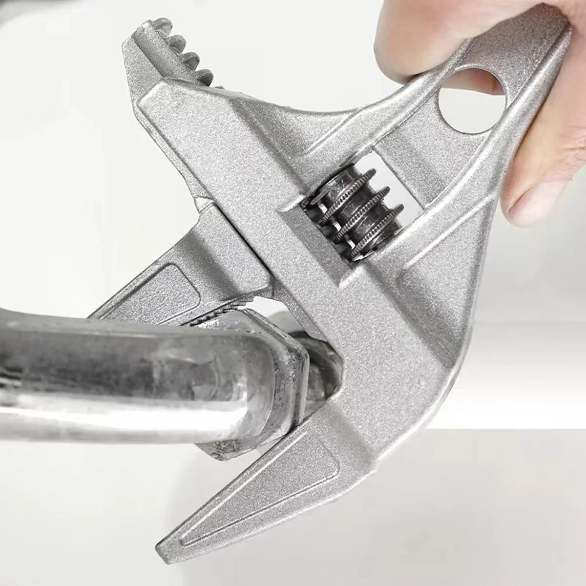 Imagem -03 - Universal Banheiro Repair Tool Grupo Grande Abertura Pipe Wrench Chave de Porca Chave Inglesa Ajustável Ferramentas Manuais 1668 mm