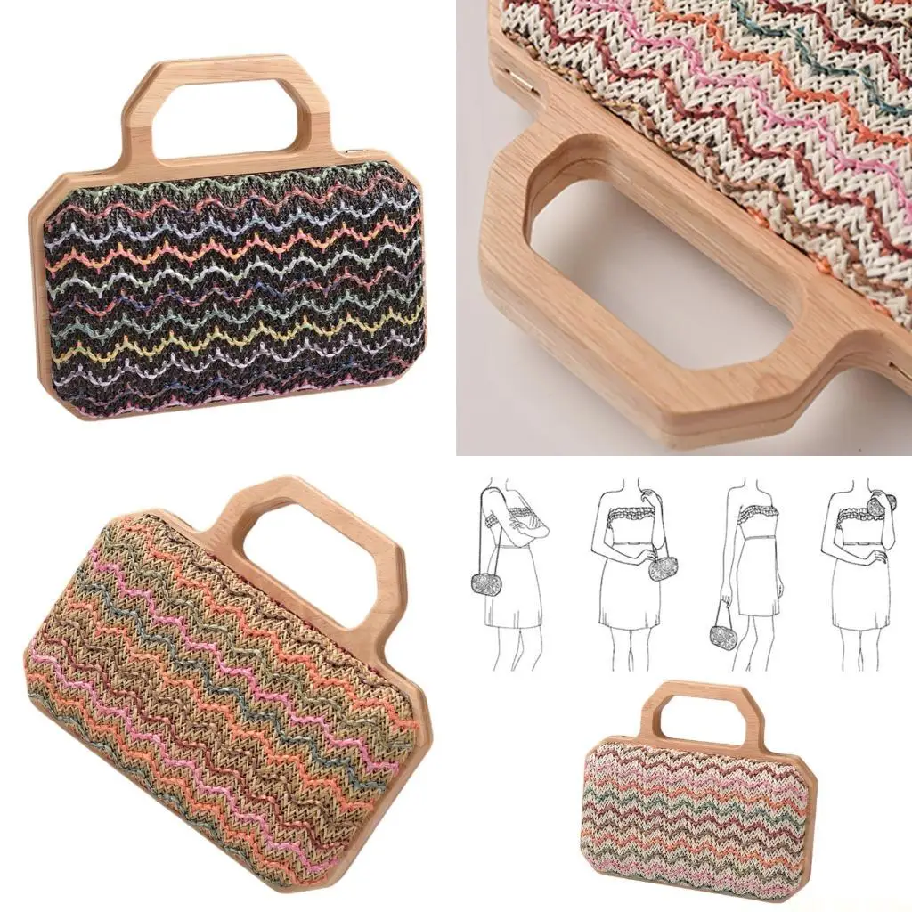 

X90D Women Crossbody Bag Straw Beach Bag Fashion Shoulder Bag Stylish Vacation Bag