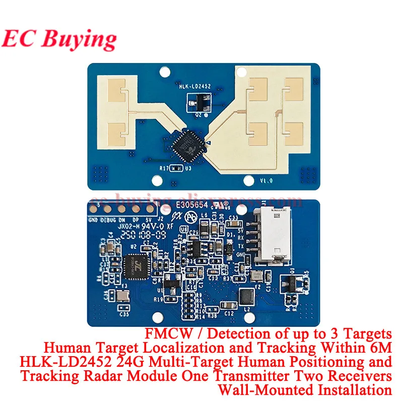 1-10Pcs Hi-Link HLK-LD2450 LD2452 LD2453 MM Wave Human Body Motion Tracking Trajectory Radar Sensor Module Multi-Target Position