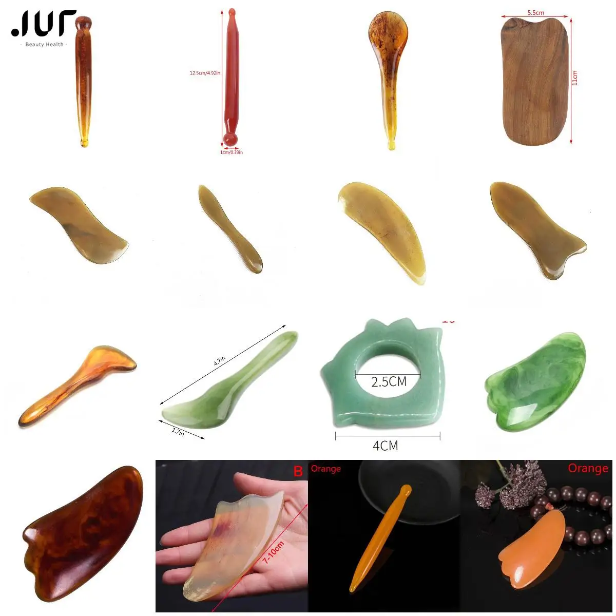 Natural Jade Stick Stone Gua Sha Facial Massage Acupunctur Point Pen Chinese Medicine Guasha Beauty Messager Tool