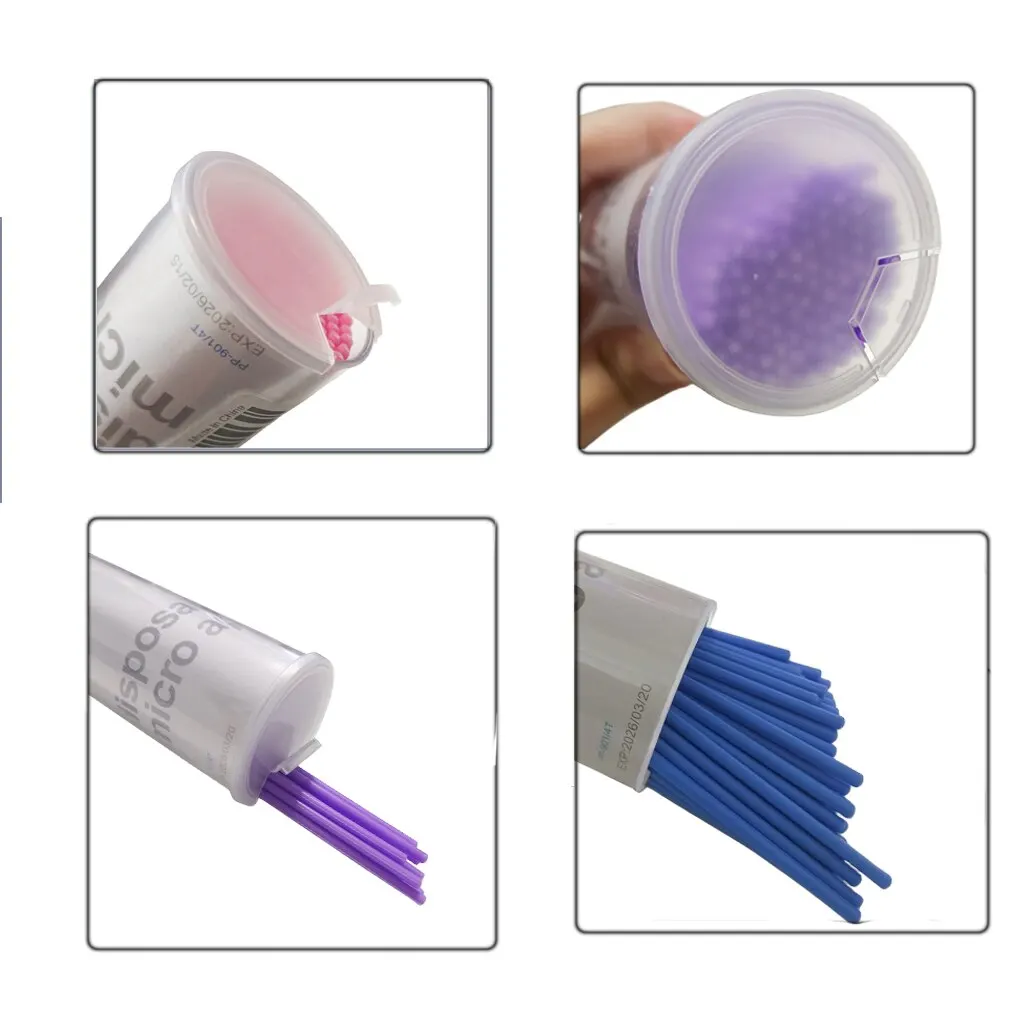 100Pcs Dental Micro Brush Bottle Dental Disposable Micro Brushes Applicators Brush Teeth Whitening Oral Dentist Materials