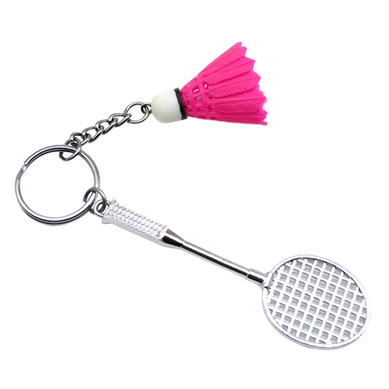 Badminton for Key Ring Backpack Decors, for Creative Gift for Sports Lover Badminton Bat Mini Two Pieces Keych