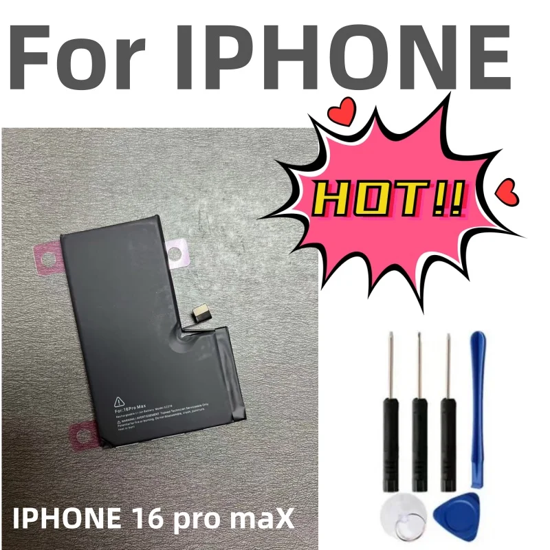 Batería de reemplazo para iPhone 16, 16 Pro, 16 Pro Max, 16 Plus, 100% salud, con herramientas 6