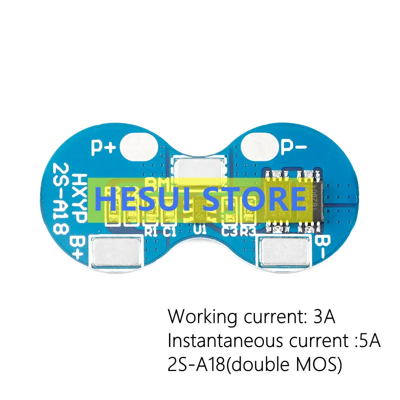 18650 Two series lithium battery protection board 7.4V/8.4V anti-overcharge, overdischarge, short circuit and overcurrent protec