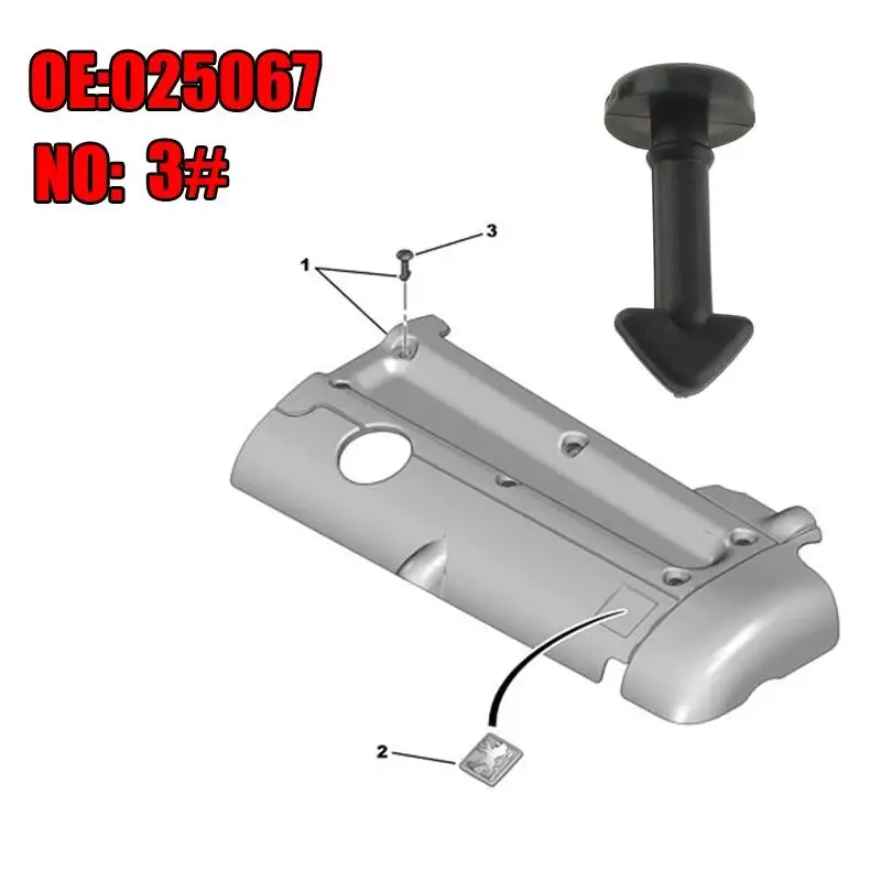 OEM Number 025067 For Peugeot 206 306 307 406 Partner Citroen C4 C5 C8 1.8 2.0 16V Top Engine Cover Screw Clip