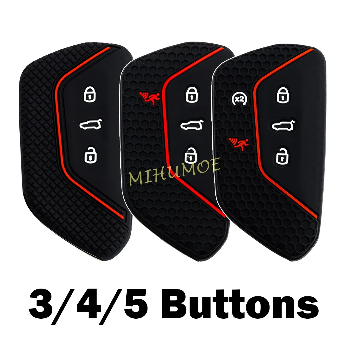 غطاء حافظة مفاتيح السيارة من السيليكون لسيارة VW Golf 8 ID.3 ID.4 أطلس كروس سبورت سيات ليون أتيكا سكودا اوكتافيا كوبرا فورمينتور 2021-2025 #1