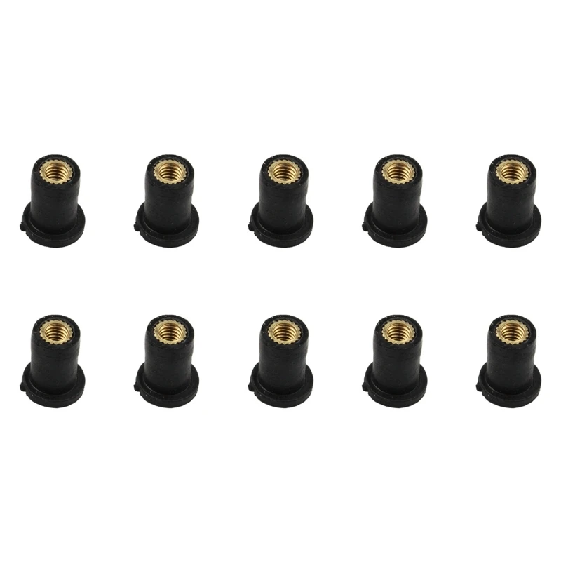 10Pcs M4 M5 M6 Durable Rubber Well Nuts Windshield Bolts for Motorcycles Fairing Mountings Windscreen Fastener