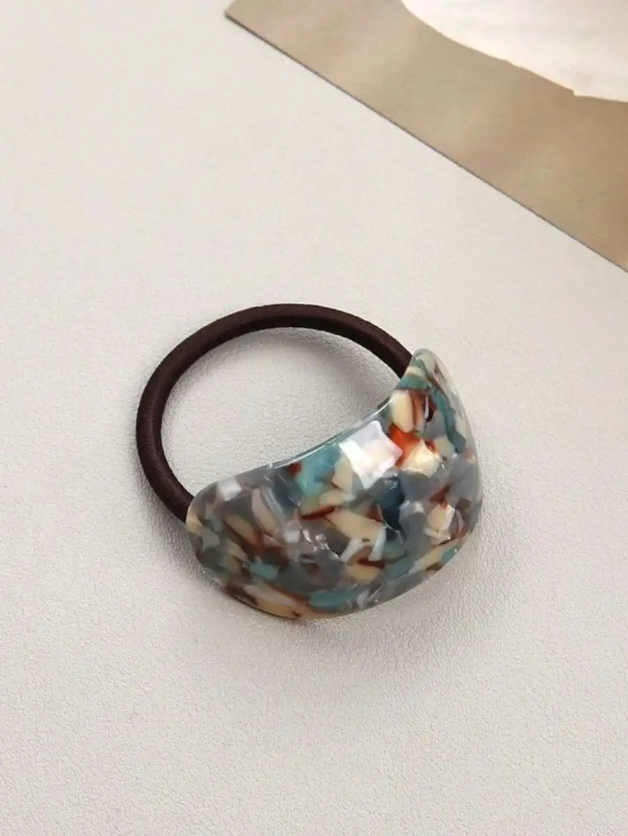 

Elegant Curved Acetate Fiber Hair Scrunchie High Elasticity Ponytail Holder Fashion Hair Tie Mixed Colors