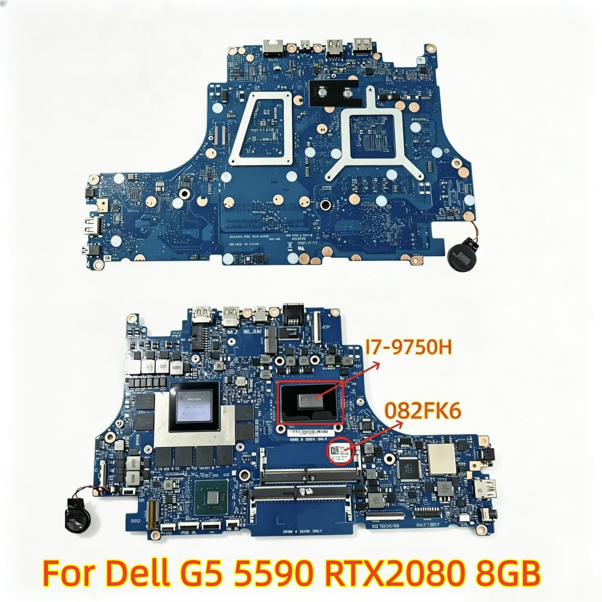 

082FK6 Laptop Motherboard For Dell G5 5590 Onboard I7-9750H RTX2080 8GB Fully Tested Working Replacement Mainboard