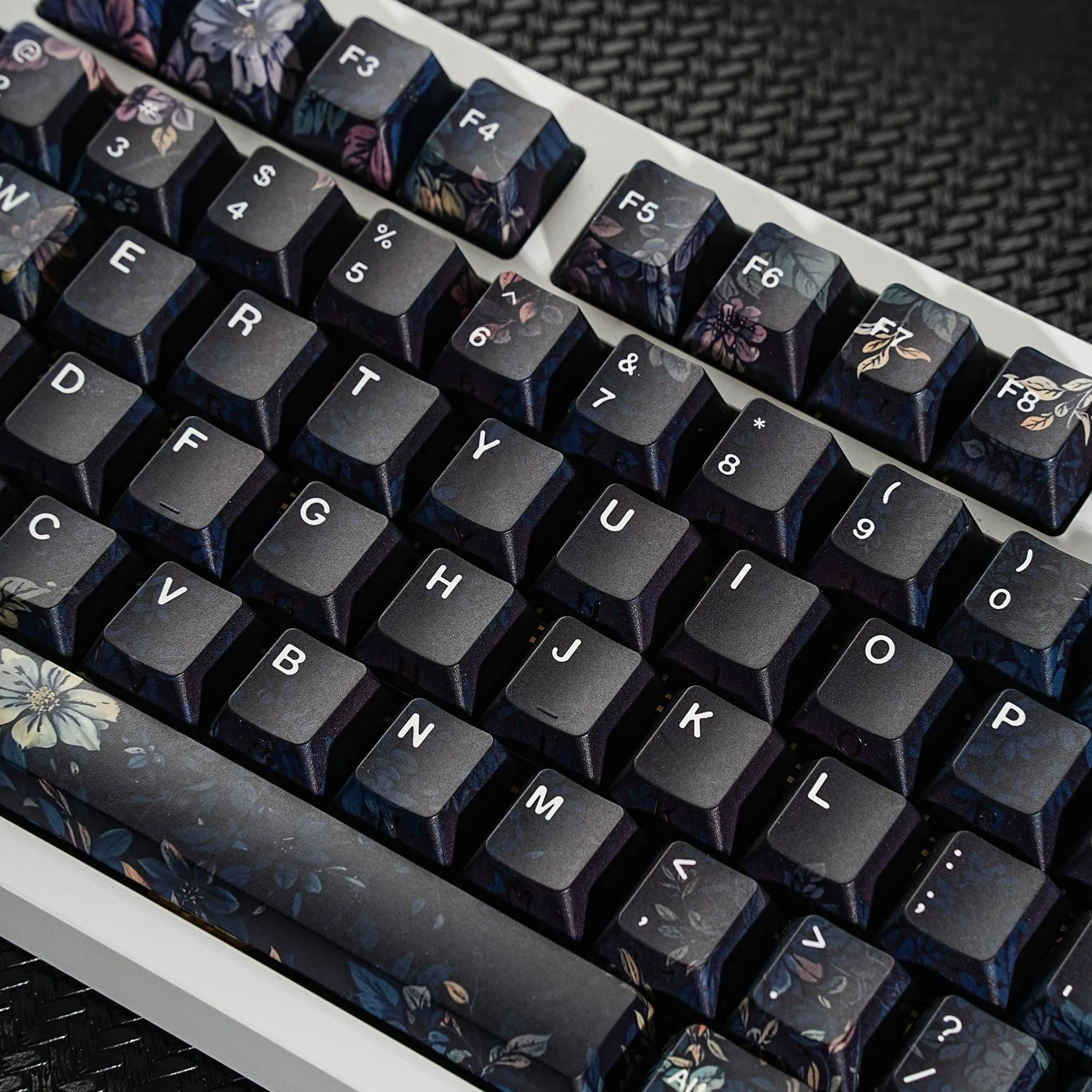 Mechanical Keyboard Flower Keycap Korean Spanish French German Russian Japanese Arabic Side Printed Cherry Profile PBT Keycaps