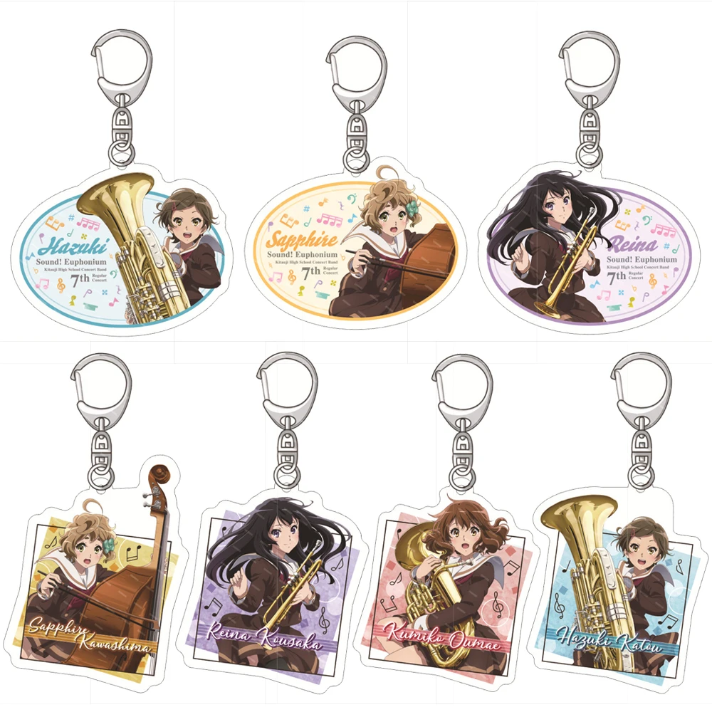 Anime Hibike! Euphonium Cosplay Cute Oumae Kumiko Tanaka Asuka Kousaka Reina Acrylic Key Chain Pendant Bag Accessorie Gift