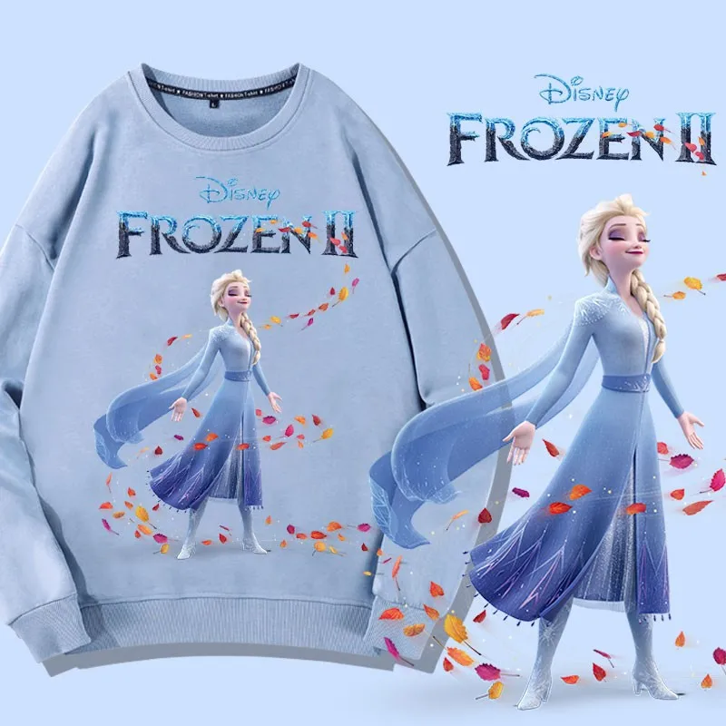 

Ice And Snow Joint Hoodie Women Round Neck Spring And Autumn Two Yuan Elsa Animation Peripheral Clothes Cartoon Children's Coat