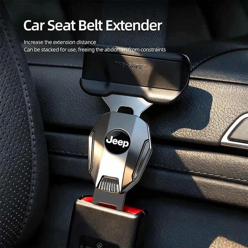 

Durable Anti-Rust Metal Car Seat Belt Extender for Jeep Wrangler Grand Cherokee Compass Renegade Gladiator Auto Accessory