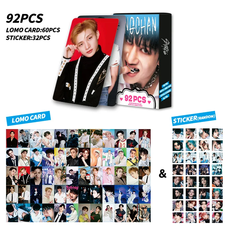 

Kpop New 92PCS SKZOO Stray Kids Avatar LOMO Cards Double - sided Album Photocards + Stickers Set Kpop Fans Gift