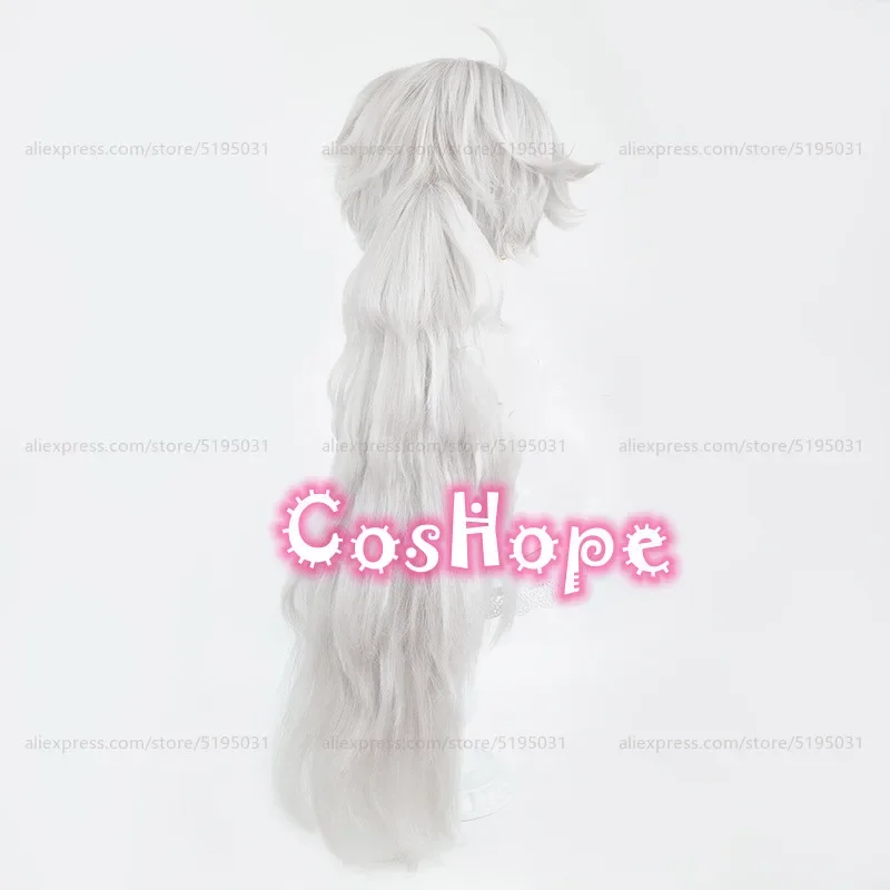 Lingyang unisex cosplay wig 80cm long hair silver white wig anime cosplay wigs wigs heat resistant synthetic wigs