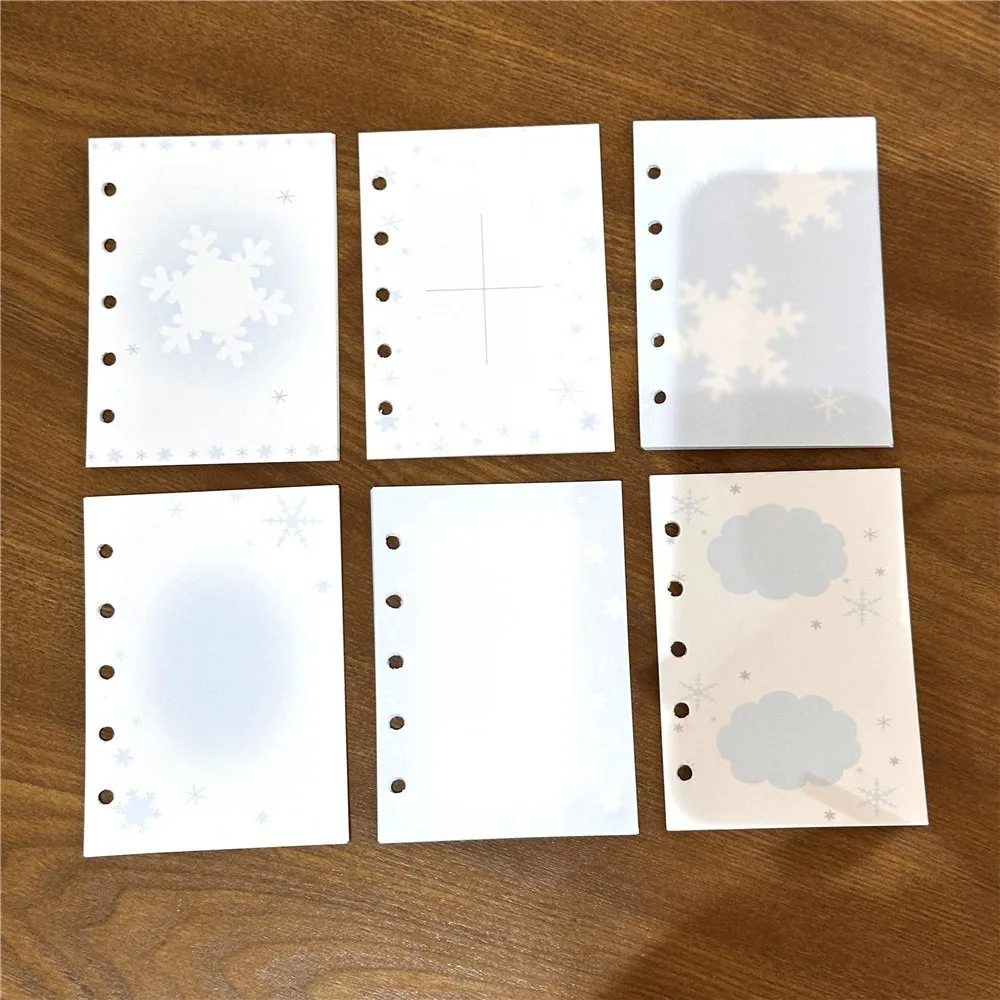 40Sheet/50Sheet/60Sheet M5 A8 Loose-Leaf Notebook Refill Paper Cake Snowflake Star Inner Refill Binder Paper Pages To Do List