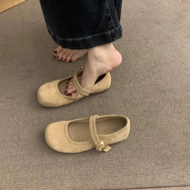 

2025 Retro Casual Mary Jane Shoes for Women Summer Round Toe Woman Flats High Quality Fashion Comfortable and Elegant Shoes