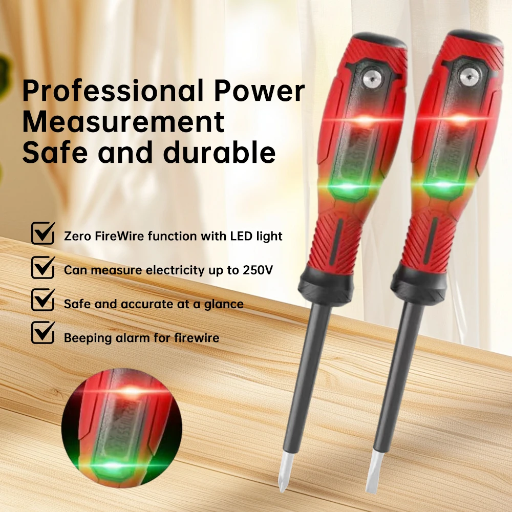 12-250V Non-Contact Screwdriver Voltage Test Pen Highlight LCD Digital Display Voltmeter Detector Electrical Pen Volt Indicator