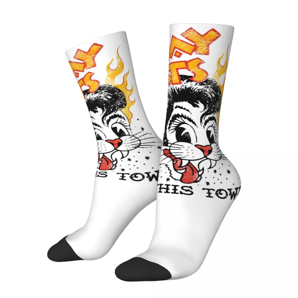 Fashion Men\'s Socks Casual Stray Cats Rock This Town Sock High Quality Women Sock Spring Summer Autumn Winter