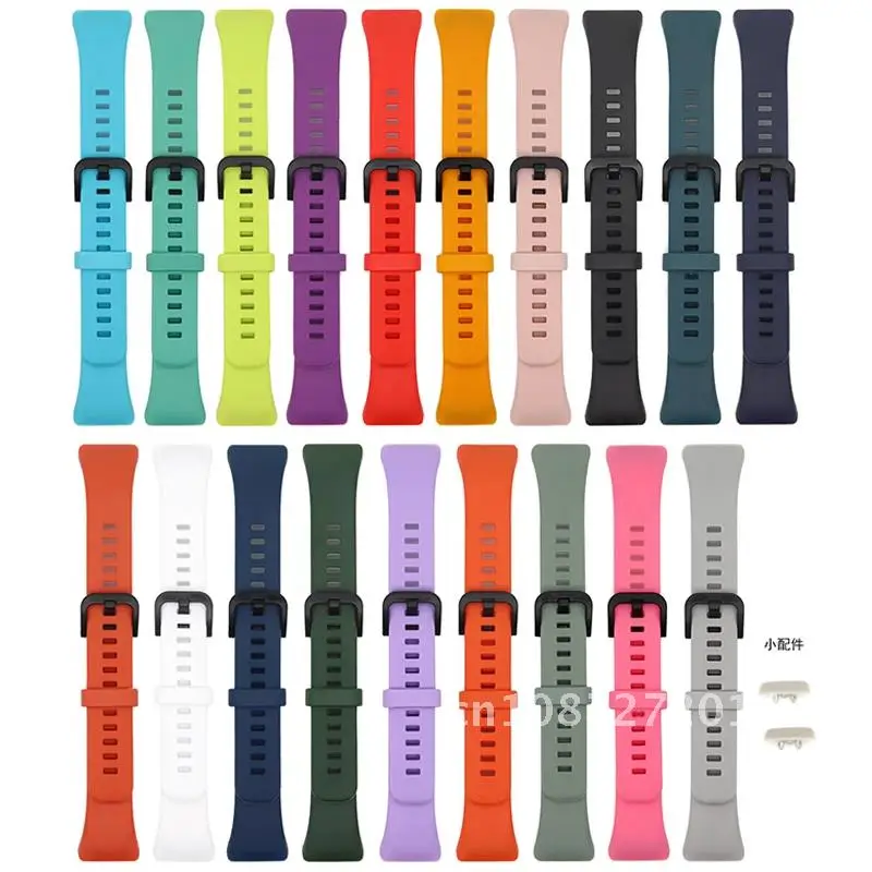 Silicone Strap 2022 For Huawei Honor Band 6 Smart Watch Wristband Replacement Solid Color Fashion For Huawei band 6 Watchstrap на honor x7 2022 грустный корги