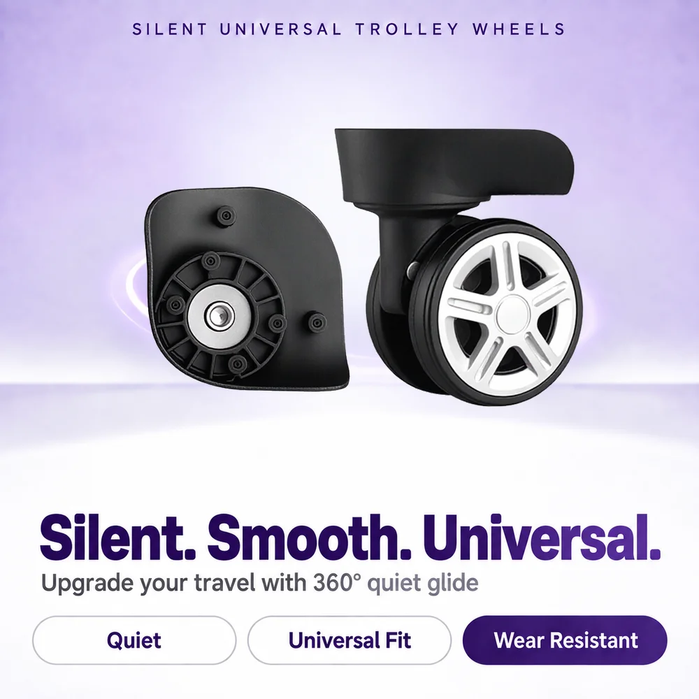 Silent Repair Caster Wheels For Luggage High Wear-Resistant Universal Fit For Most Cases Durable Swivel Rolling Replacement