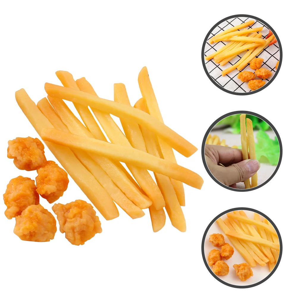 15 Pcs Artificial French Fries Model Kitchen Toys for Girls 6-12 Vegetable Peeler Orange Pvc