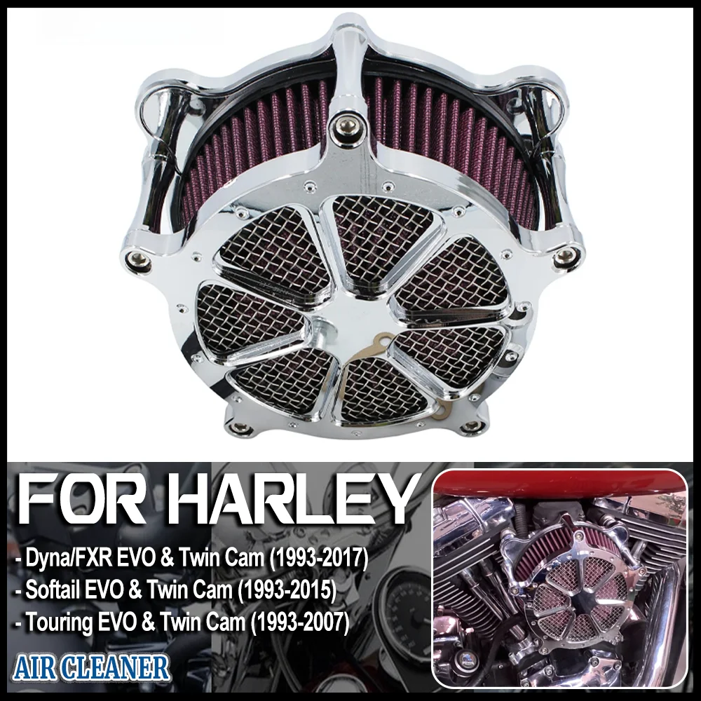 

Air Cleaner Intake Filter System Kit for Harley Dyna 93-2017 Super Glide Softail 93-2015 Fatboy 93-2007 Touring Twin Cam EVO