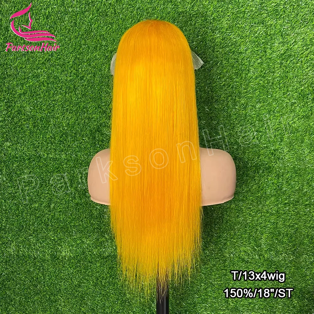 Amarelo 613 13x4 13x6 peruca frontal de renda transparente brasileira em linha reta 613 colorido cabelo humano 13x6 perucas dianteiras de renda pré plcuked