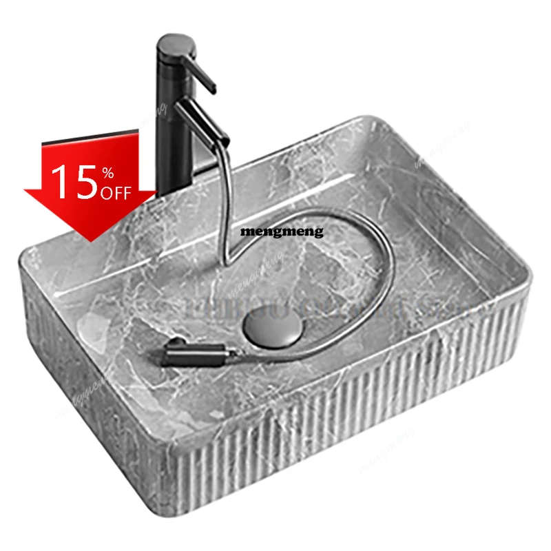 

01A Ceramic Bathroom Vessel Sink Bowl Above Counter Single Sink Lavatory Wash Hand Basin Household Countertop Wash Basin Porcela