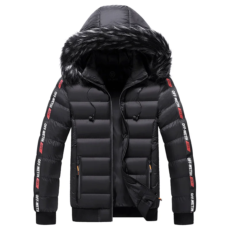 Winter New Men Thick Warm Waterproof Parkas Men Fashion Hooded Fur Collar Casual Windproof Jacket Detachable Hat Jacket Coat Man