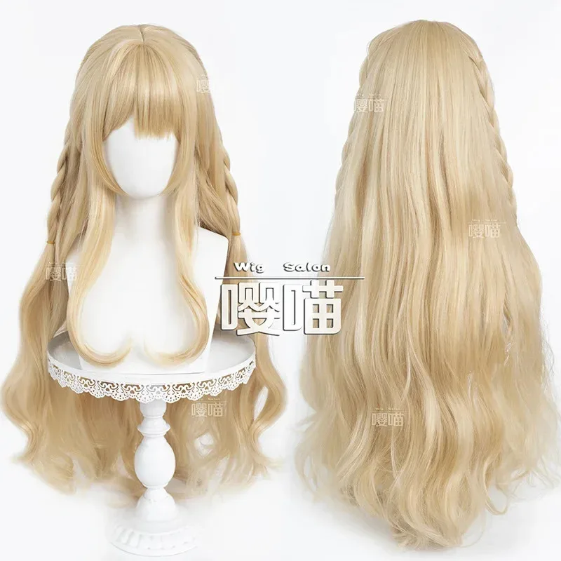 Candy 2025Game Naraka:Bladepoint Sila Cosplay Long golden Hair halloween party Role Play Wig + Free Cap