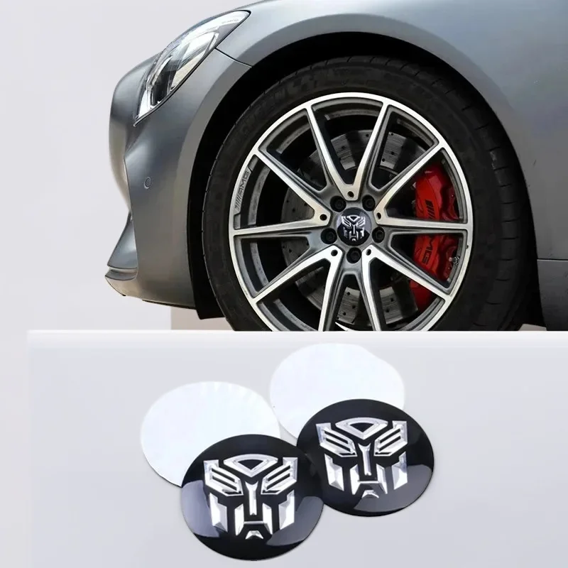 

Car styling 4Pcs 56mm Transformers logo Car Tyre Wheel Center Hub Cap Autobots Emblem Decal Badge sticker accessories