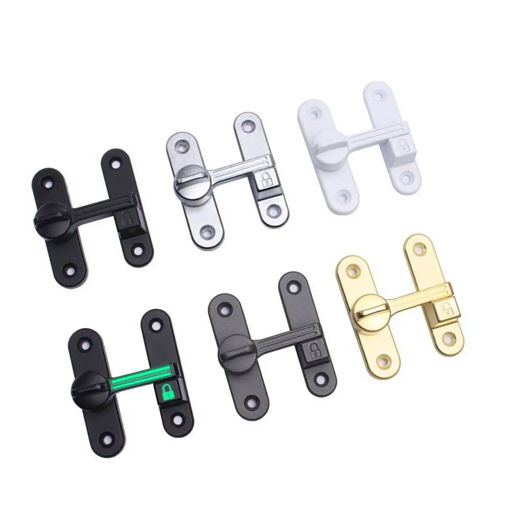 Cerradura de puerta corredera portátil de aleación de Zinc, antirrobo, perno de captura de puerta de 90/180 grados, seguridad fácil de instalar, armario protector de cerradura de puerta