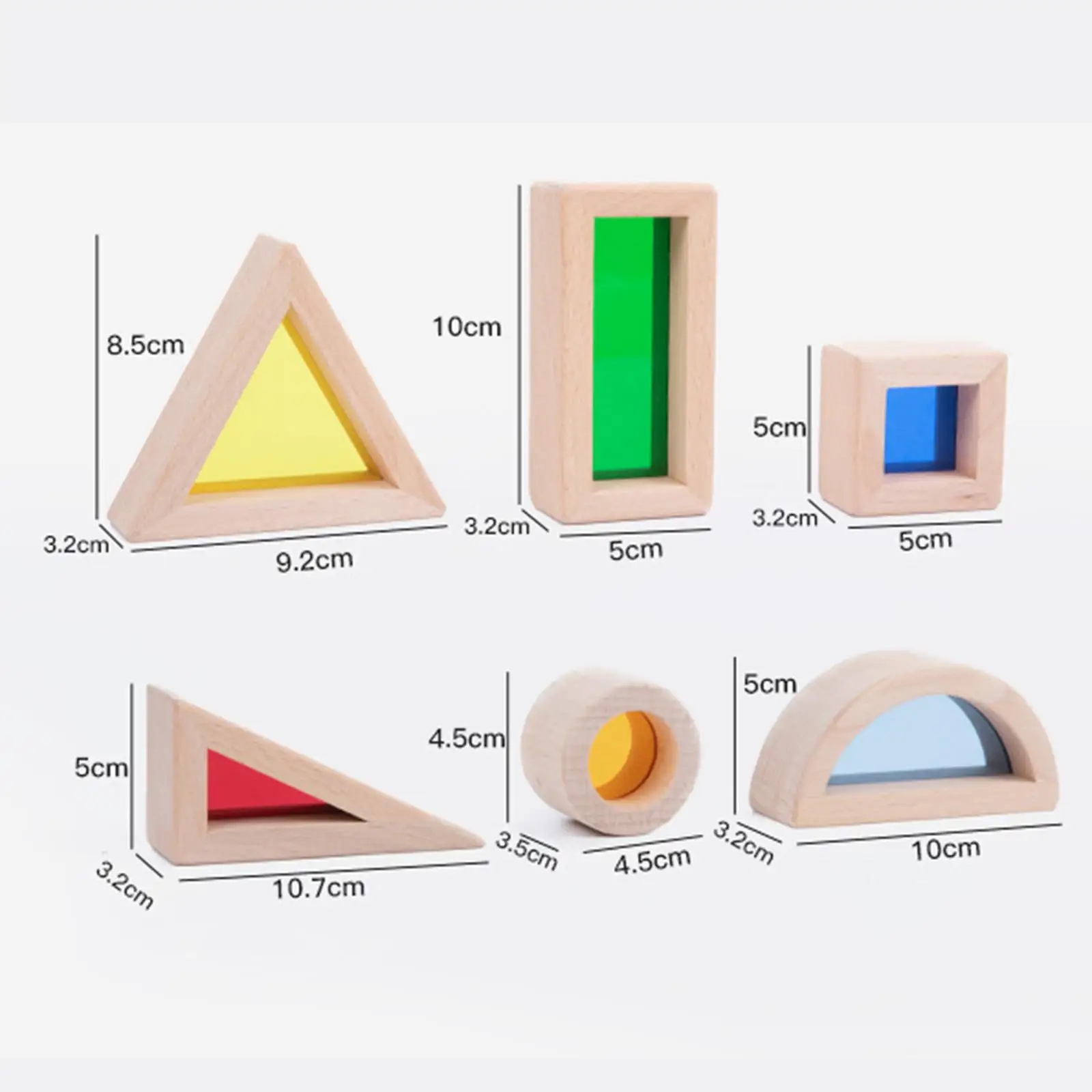 6 piezas de bloques de apilamiento de madera juguetes educativos multicolores para niños y niñas