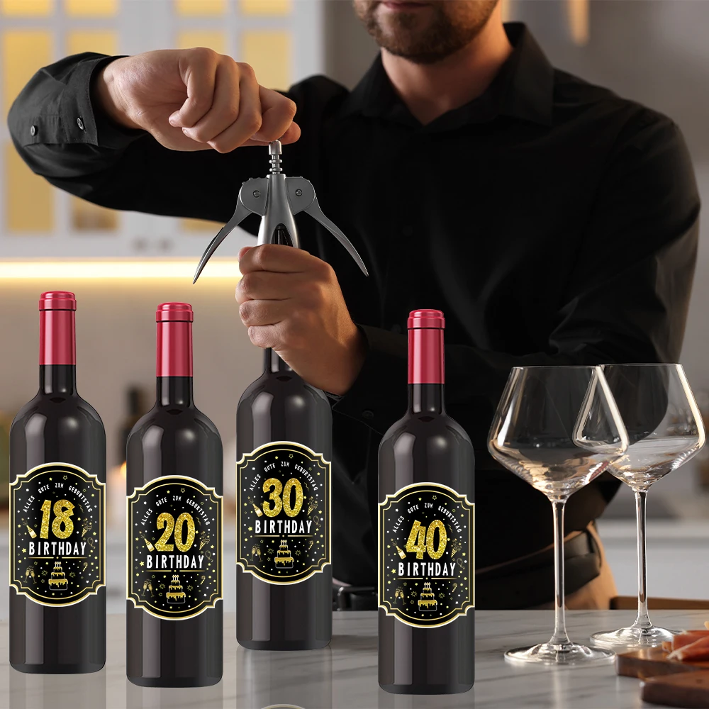 

18 20 30 40 50 60 70 80th Birthday Party Wine Bottle Coated Paper Sticker Bottle Sticker Wine Bottle Sticker Party Decor Sticker