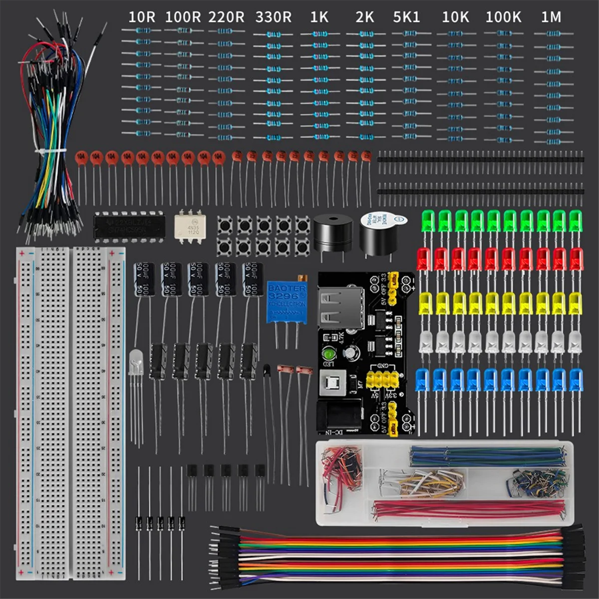 Starter Kit for Arduino R3 DIY Project for UNO R3 Electronic DIY Kit Electronic Component Set with Box 830