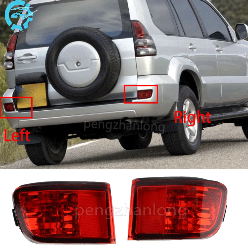 Car Tail Light Rear Bumper Fog Light Red Without Bulb For Toyota Land Cruiser Prado 120 series GRJ120 TRJ120 FJ120 2002 - 2009