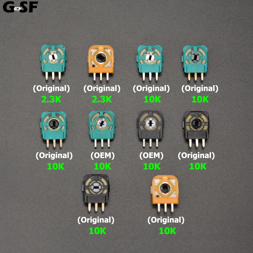 GSF 3D Analog Micro Switch Sensor for PS4 PS5 PS3 Xbox one Switch Pro Controller Thumbstick Analog Axis Resistors Potentiometer