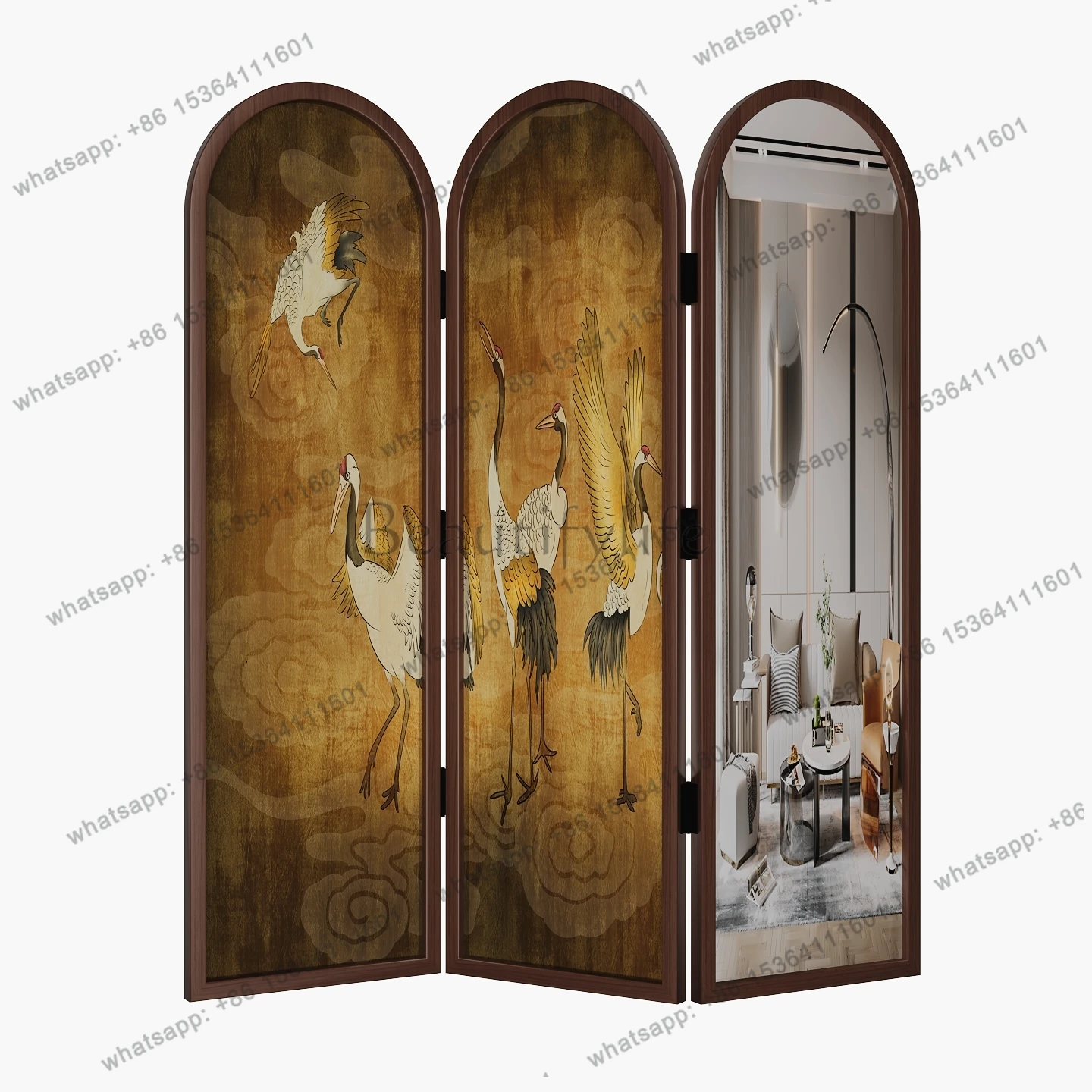 Chinese retro screen partition living room bedroom decoration obscuration can be folded and moved