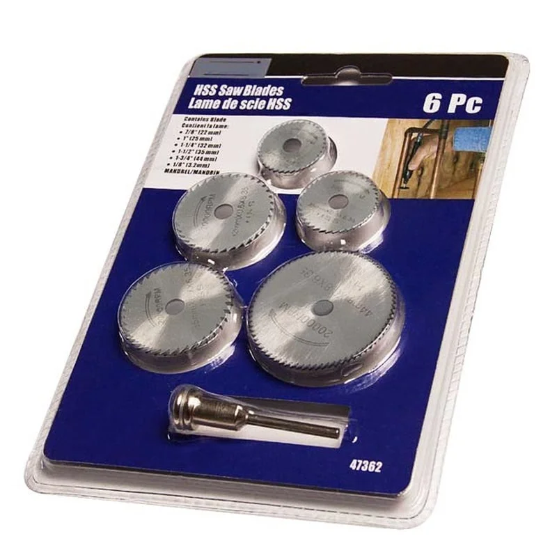 6pcs Mini Circular Saw Blade Set HSS Cutting Disc Rotary Tool Accessories for Dremel Compatible Wood Plastic Aluminum