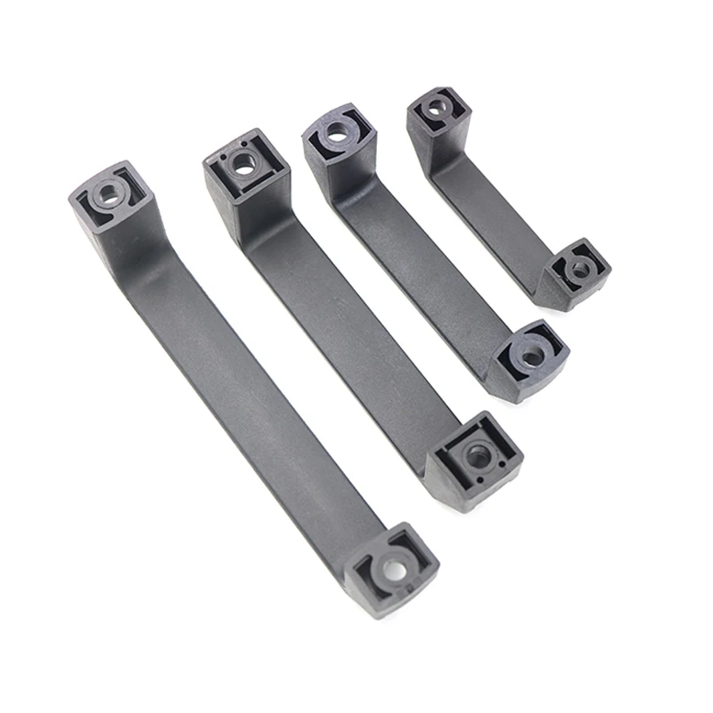 LS522 Nylon Plastic Cabinet Handle Square Bridge Drawer Pull 180/150/120/90mm Hole Distance Black Hardware for Kitchen Cabinets