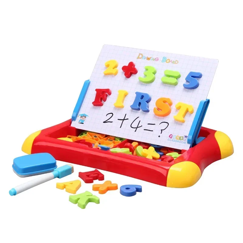 [Funny] 55pcs/set Education toys Writing Boards Children's Magnetic Painting Sets Combination words mathematics learn toy gift