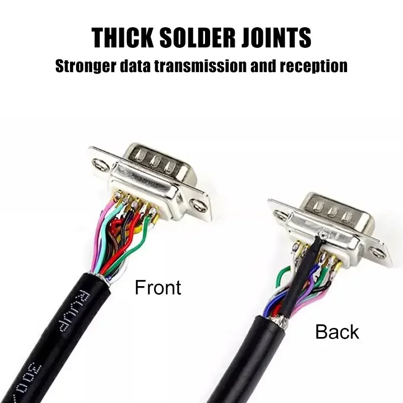Metal DB15 Extension Line 3 Row15 Pin Data Cable Male to Female 26AWG HDB15 Connection Wire for CNC Machine Tool Communication