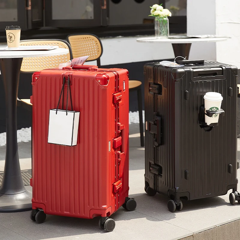 

Oversized Luggage Aluminum Frame Thickened PC Travel Suitcases 20/24/26/28/30/32/34 Inch Multifunction Suitcase Trip Cabin